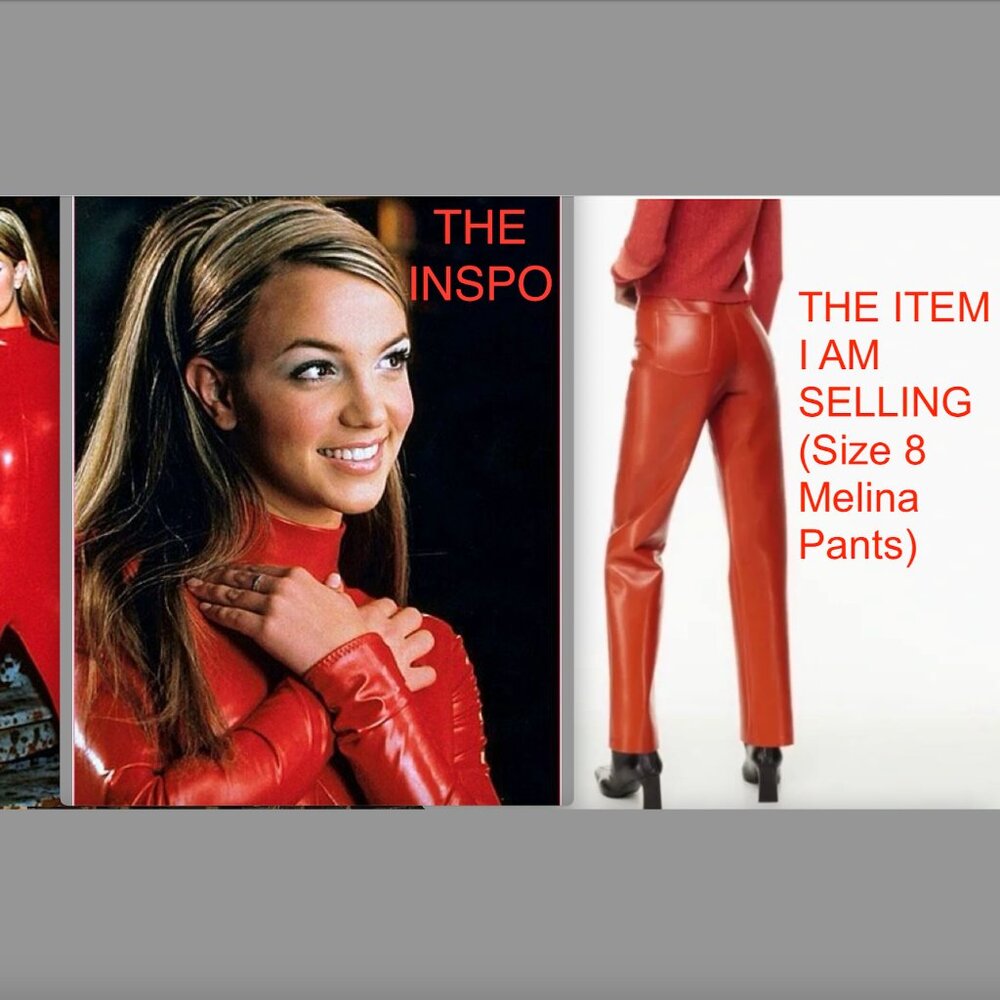 Aritzia Wilfred The Melina Revel Red Vegan Leather High-Waisted Pants | y2k